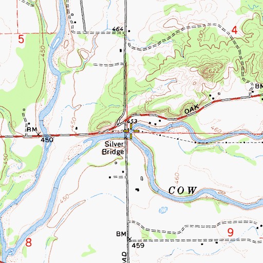 Topographic Map of Oak Run Creek, CA