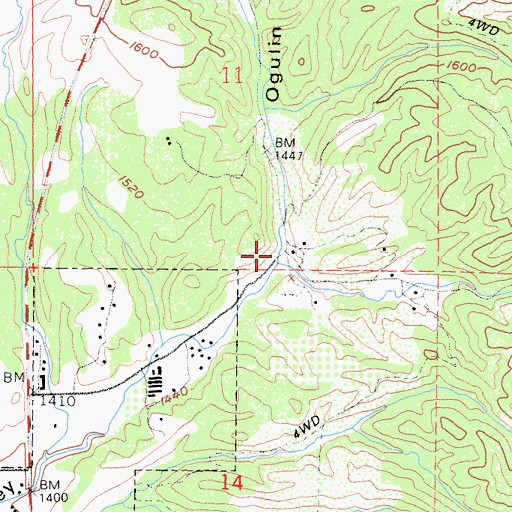 Topographic Map of Ogulin Canyon, CA