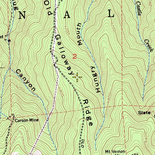 Topographic Map of Old Galloway Ridge, CA
