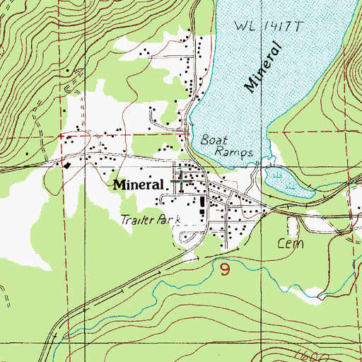 Topographic Map of Lewis County Fire District 9 Mineral Fire Department, WA