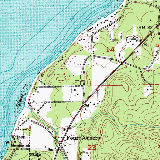 Topographic Map of Kitsap Fire District 18 Poulsbo Fire Department Station 72 Surfrest, WA