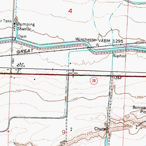 Topographic Map of Grant County Fire District 3 Station 32, WA