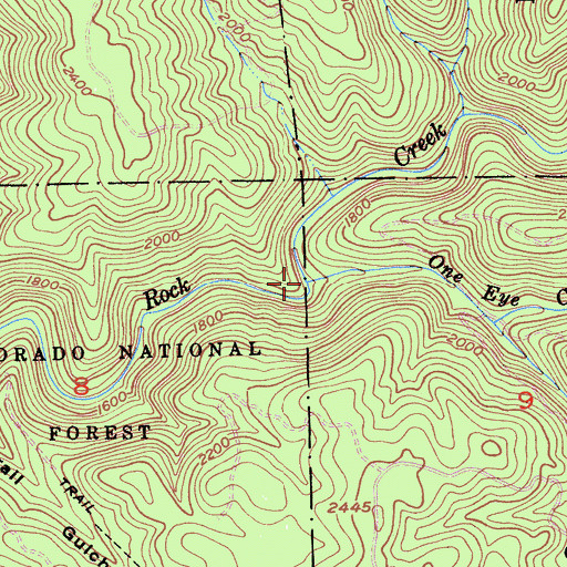 Topographic Map of One Eye Creek, CA