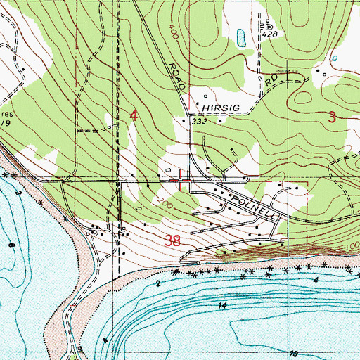 Topographic Map of Island County Fire District 2 North Whidbey Fire and Rescue Station 24 Polnell, WA