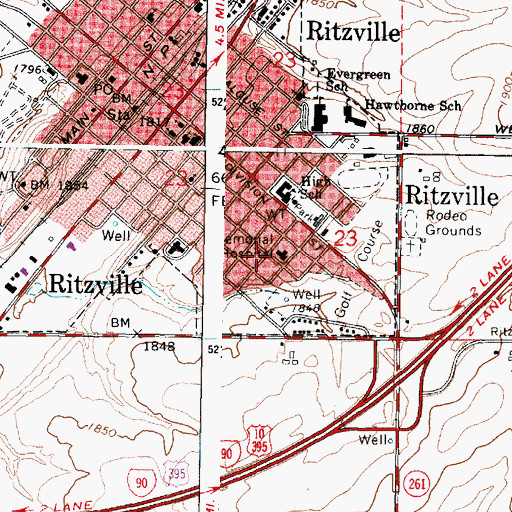 Topographic Map of Adams County Public Hospital District 2, WA
