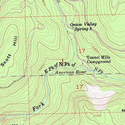 Topographic Map of Onion Valley, CA