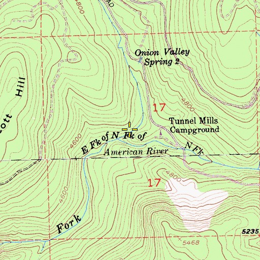 Topographic Map of Onion Valley, CA