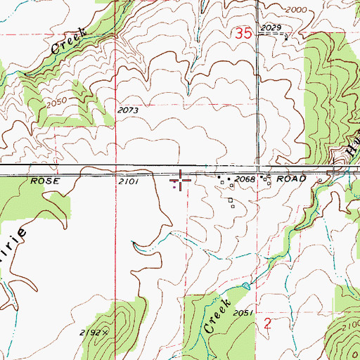 Topographic Map of Spokane County Fire District 4 Station 45 Wild Rose, WA