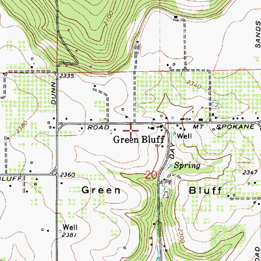 Topographic Map of Spokane County Fire District 4 Station 47 Greenbluff, WA