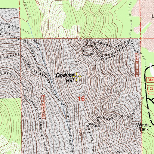 Topographic Map of Opdyke Hill, CA