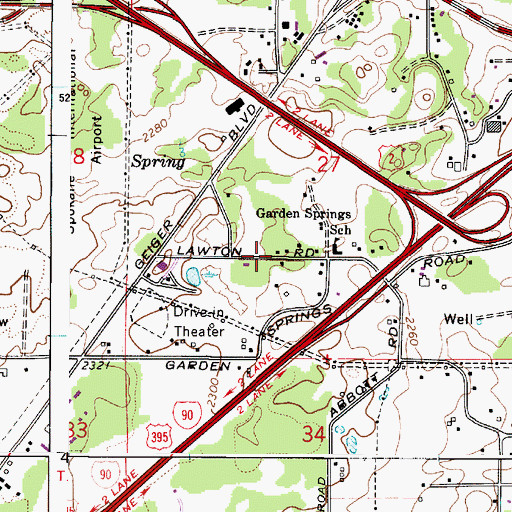 Topographic Map of Spokane County Fire District 10 Station 6, WA