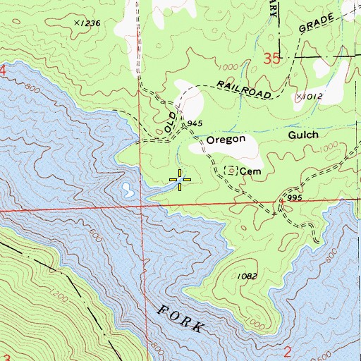 Topographic Map of Oregon Gulch, CA