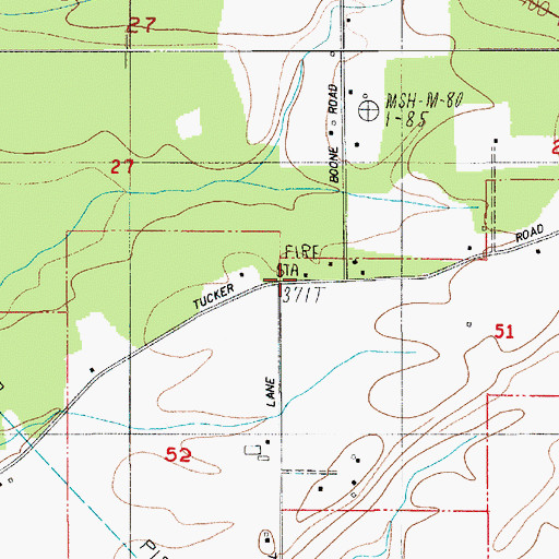 Topographic Map of Lewis County Fire District 2 Station 2, WA
