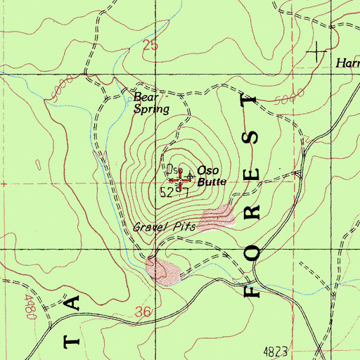 Topographic Map of Oso Butte, CA