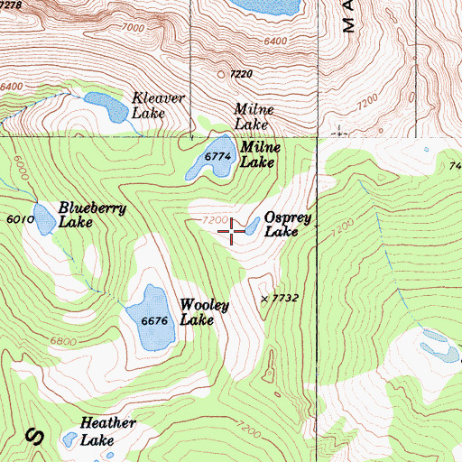 Topographic Map of Osprey Lake, CA