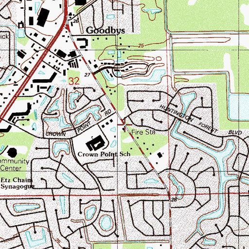 Topographic Map of Jacksonville Fire and Rescue Department Station 51, FL