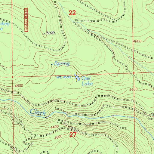 Topographic Map of Owl Lake, CA