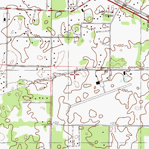 Topographic Map of Suwannee County Fire Department Station 1, FL