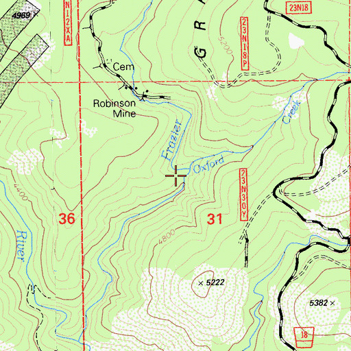 Topographic Map of Oxford Creek, CA