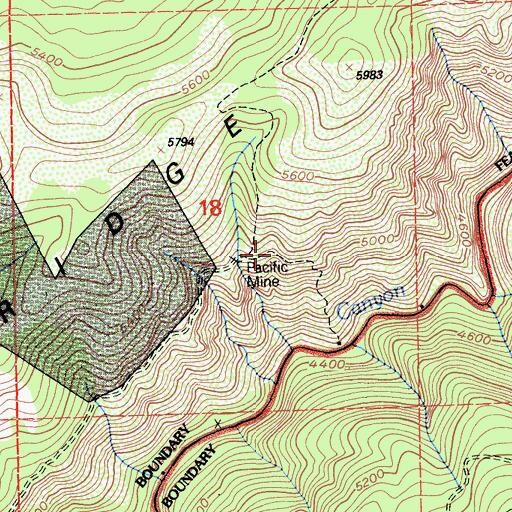 Topographic Map of Pacific Mine, CA