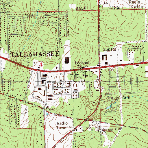 Topographic Map of Tallahassee City Fire Department Station 6, FL