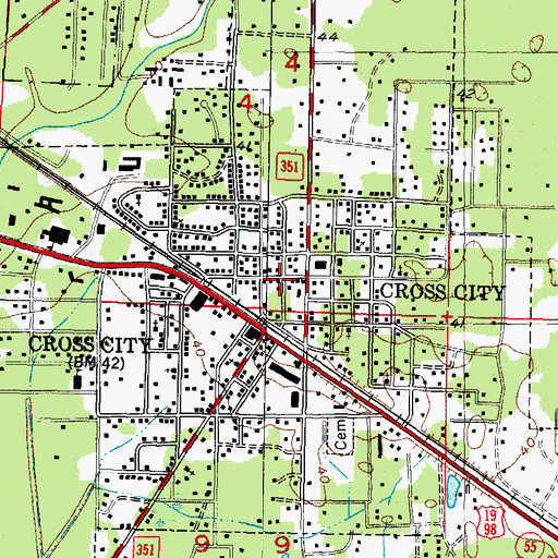 Topographic Map of Dixie County Fire and Rescue Station 41, FL