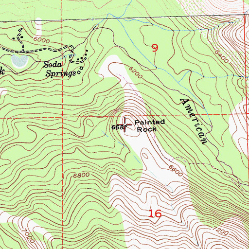 Topographic Map of Painted Rock, CA