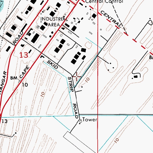 Topographic Map of Kennedy Space Center / Cape Canaveral Air Force Station Fire Station 1, FL