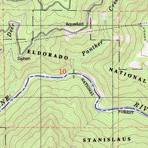 Topographic Map of Panther Creek, CA