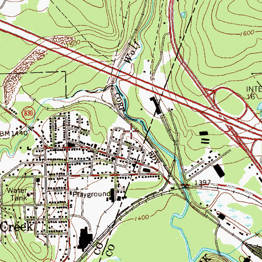 Topographic Map of Falls Creek Volunteer Fire Department Station 4, PA