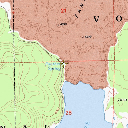 Topographic Map of Panther Spring, CA
