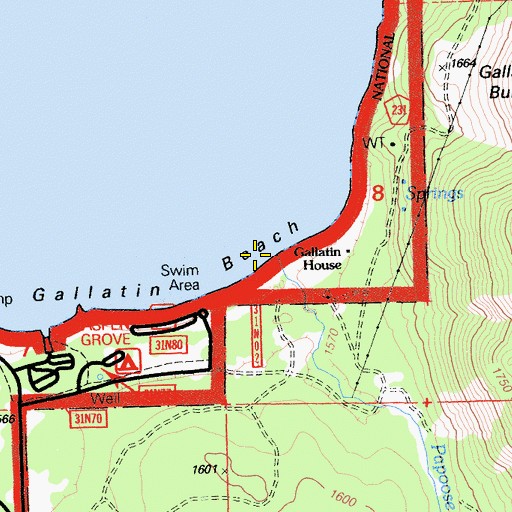 Topographic Map of Papoose Creek, CA