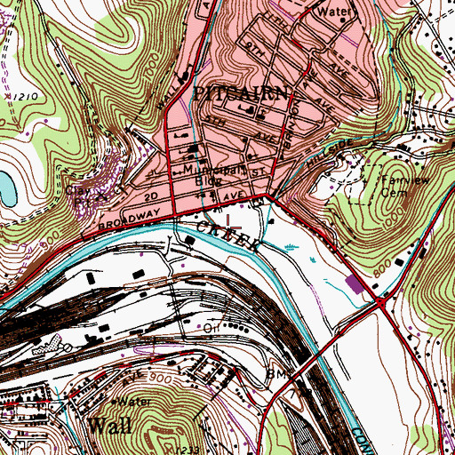 Topographic Map of Pitcairn Hose Company No 1 Station 229, PA