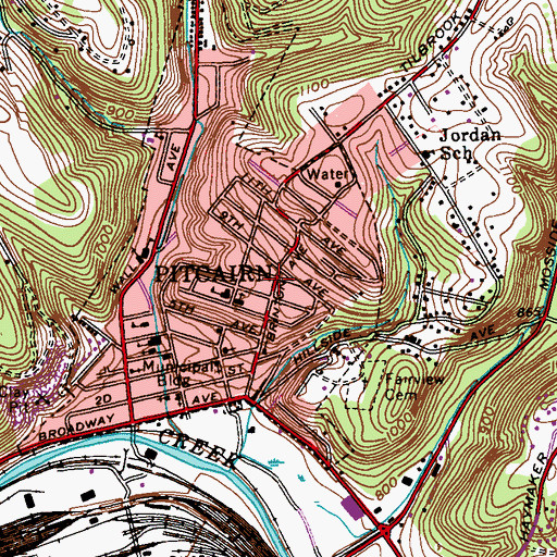 Topographic Map of Pitcairn Relief Fire Company 2 Station 230, PA