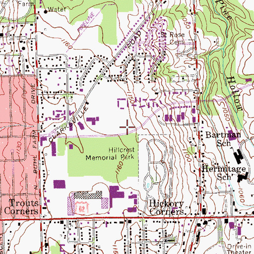 Topographic Map of Hermitage Fire Department Station 1 Headquarters, PA