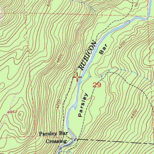 Topographic Map of Parsley Bar, CA