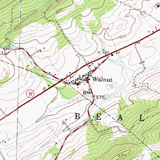 Topographic Map of Beale Township Fire Department Company Station 5, PA