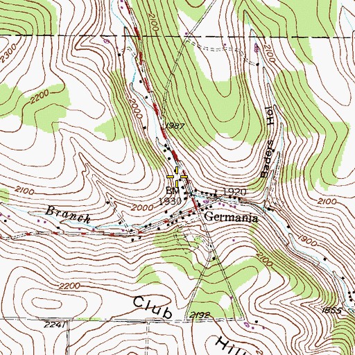 Topographic Map of Germania Fire Company, PA
