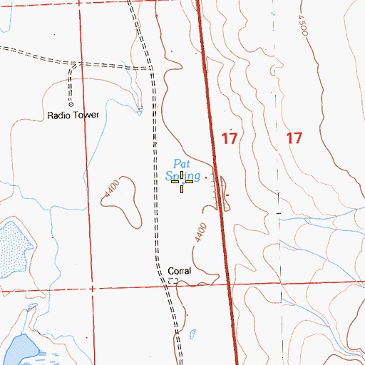 Topographic Map of Pat Spring, CA