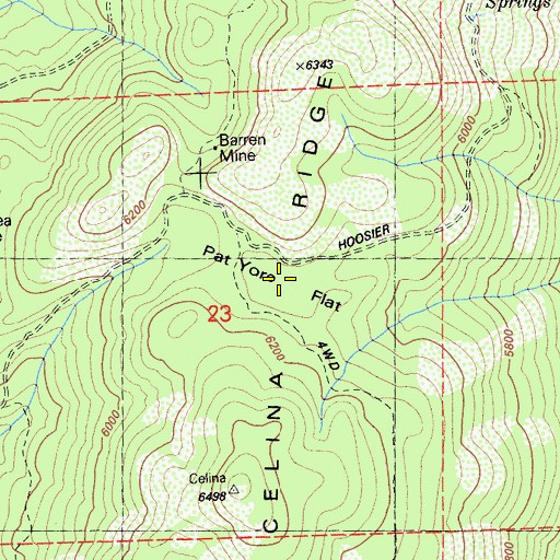 Topographic Map of Pat Yore Flat, CA