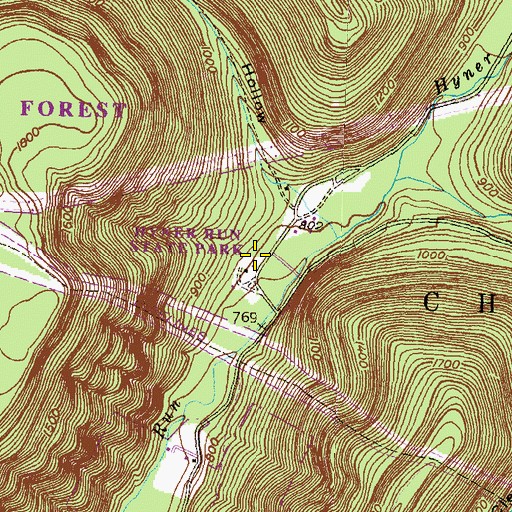 Topographic Map of Pennsylvania Department of Environmental Services Hyner Run Maintenance Division, PA