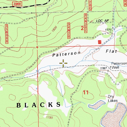 Topographic Map of Patterson Flat, CA