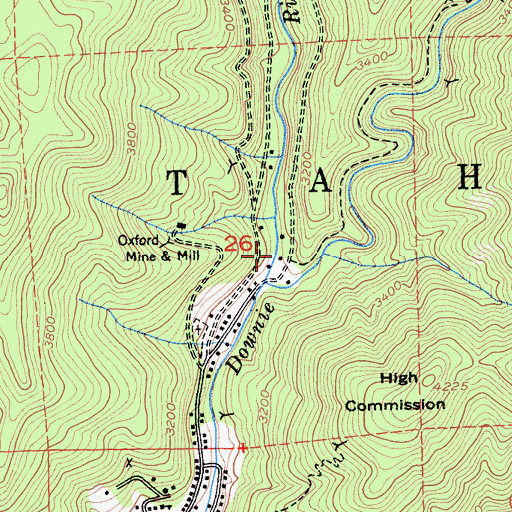 Topographic Map of Pauley Creek, CA