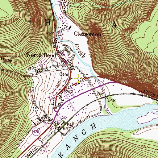 Topographic Map of Chapman Township Volunteer Fire Company Station 27, PA