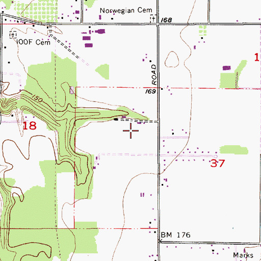Topographic Map of Compton Airport, OR
