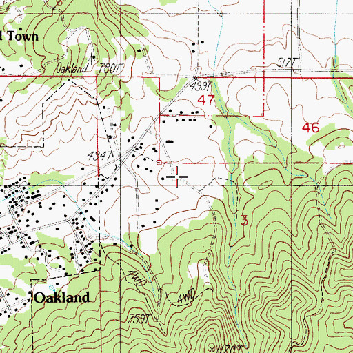 Topographic Map of Whitaker Airport, OR