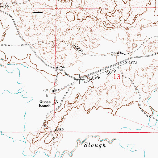 Topographic Map of Skinner Ranch Airport, OR