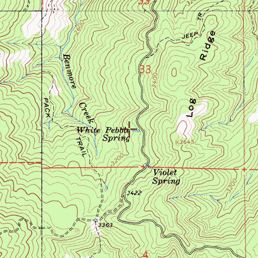 Topographic Map of Pebble Spring, CA