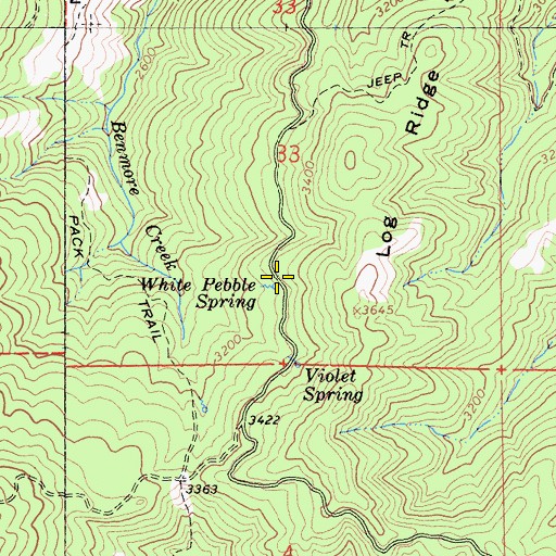 Topographic Map of Pebble Spring, CA