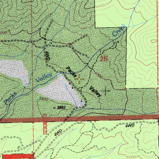 Topographic Map of Pecks Valley, CA